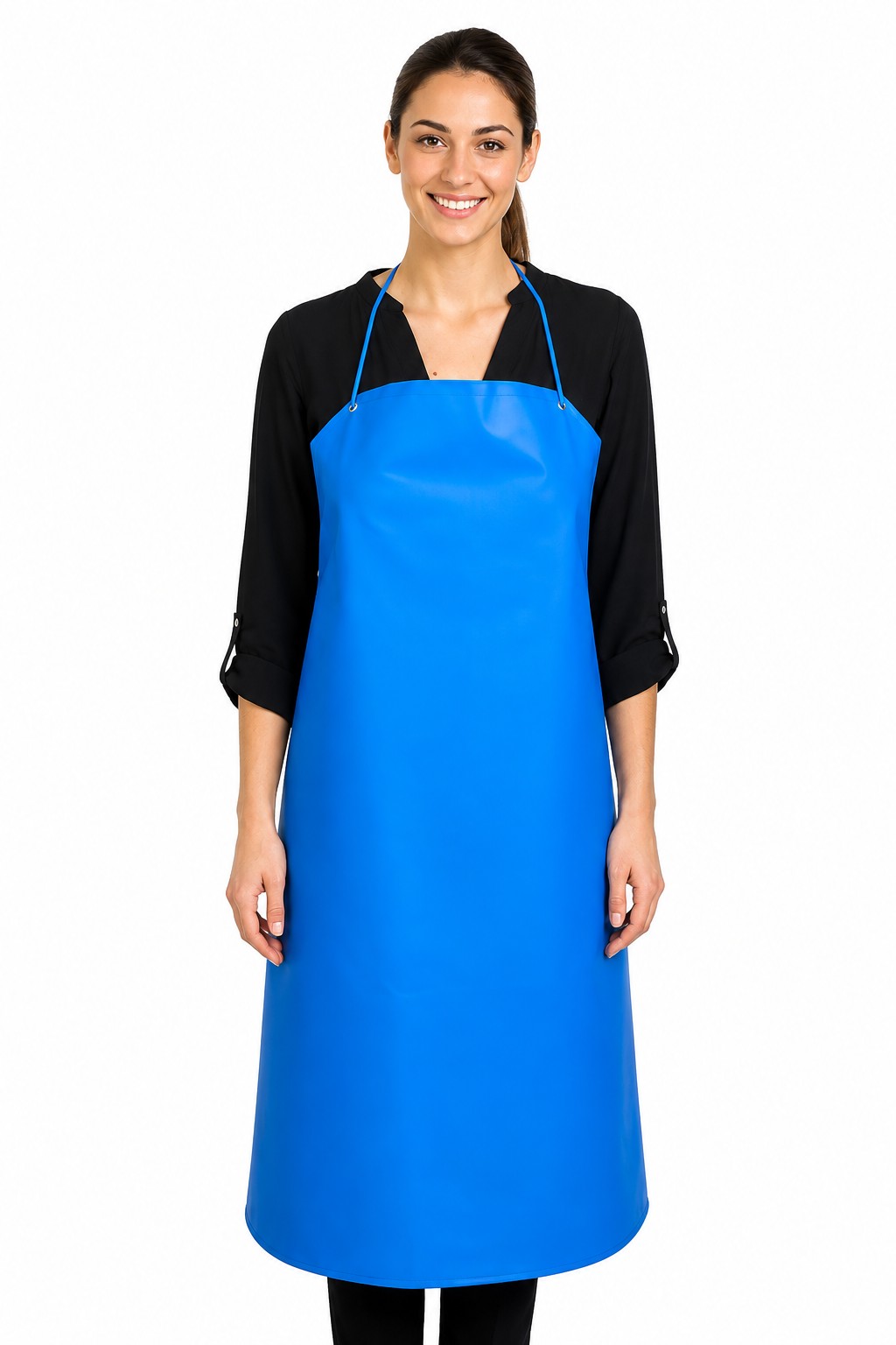 delantal-pvc-azul-electrico-cordon-DLF PVC Fino CC Azul Eléctrico