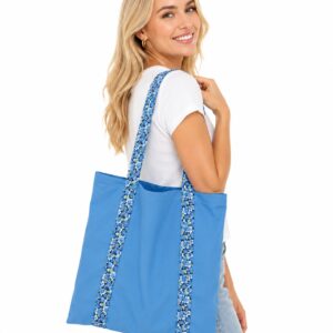 tote bag flores azules DLF 300x300 - Delantales -